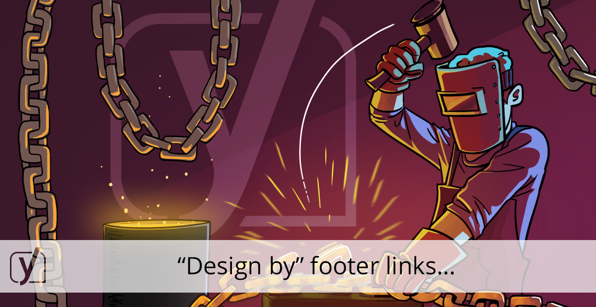 Footer links 'design by', 'developed by'   Yoast